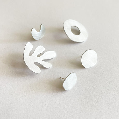 Seaweed earring set in silver aluminium