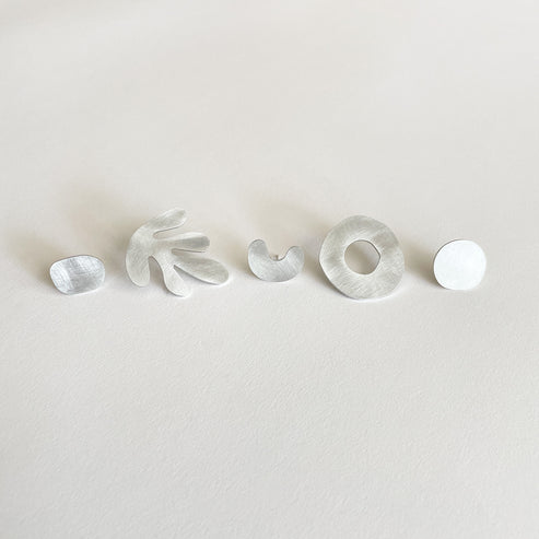 Seaweed earring set in silver aluminium