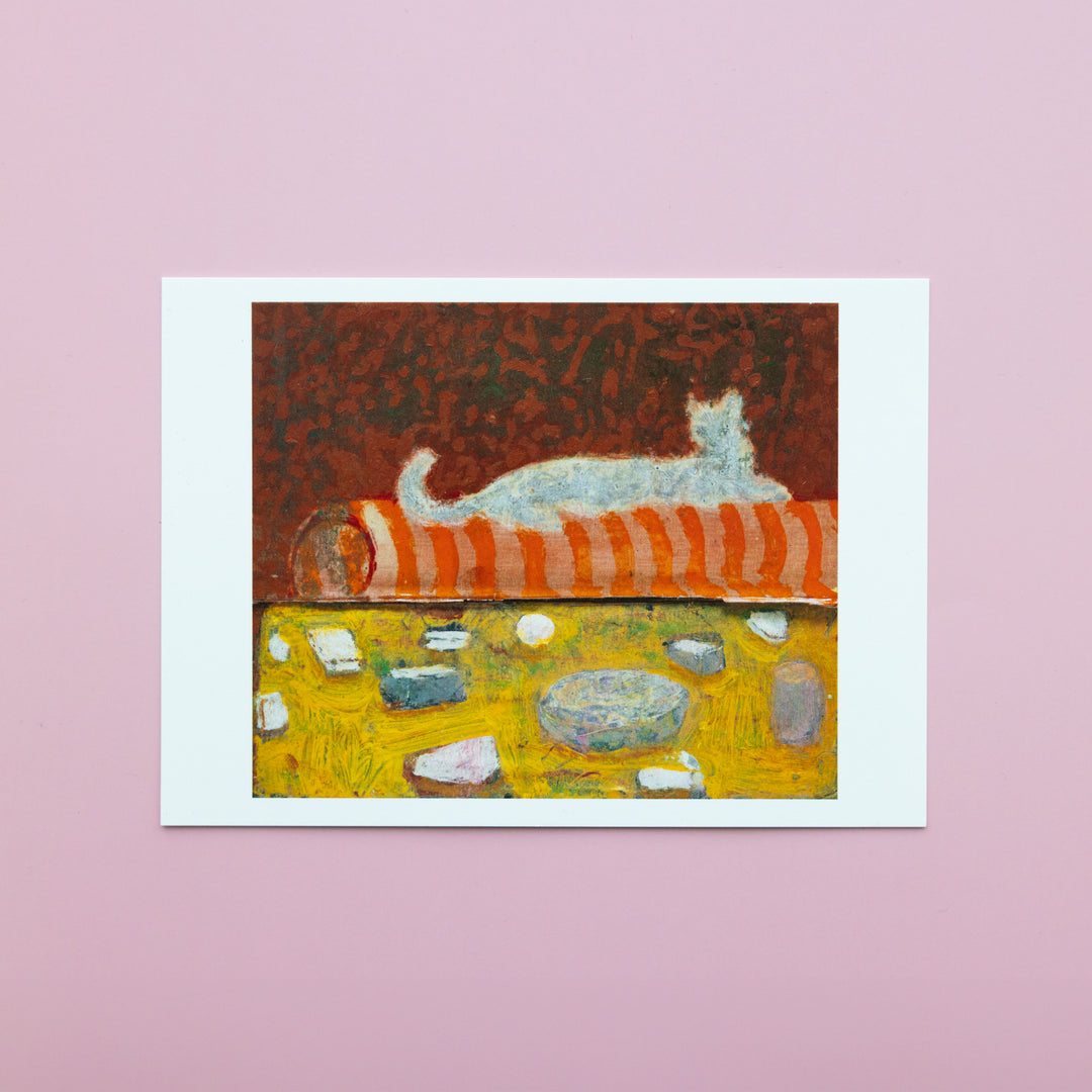 Cat and Cheeseboard Postcard