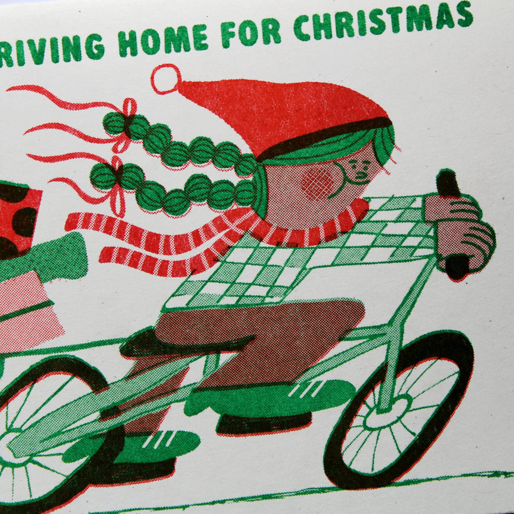 Driving Home for Christmas Card by Rebecca Buchanan