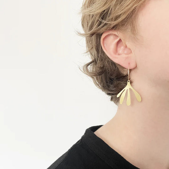 Brass Arame Earrings by Tom Pigeon