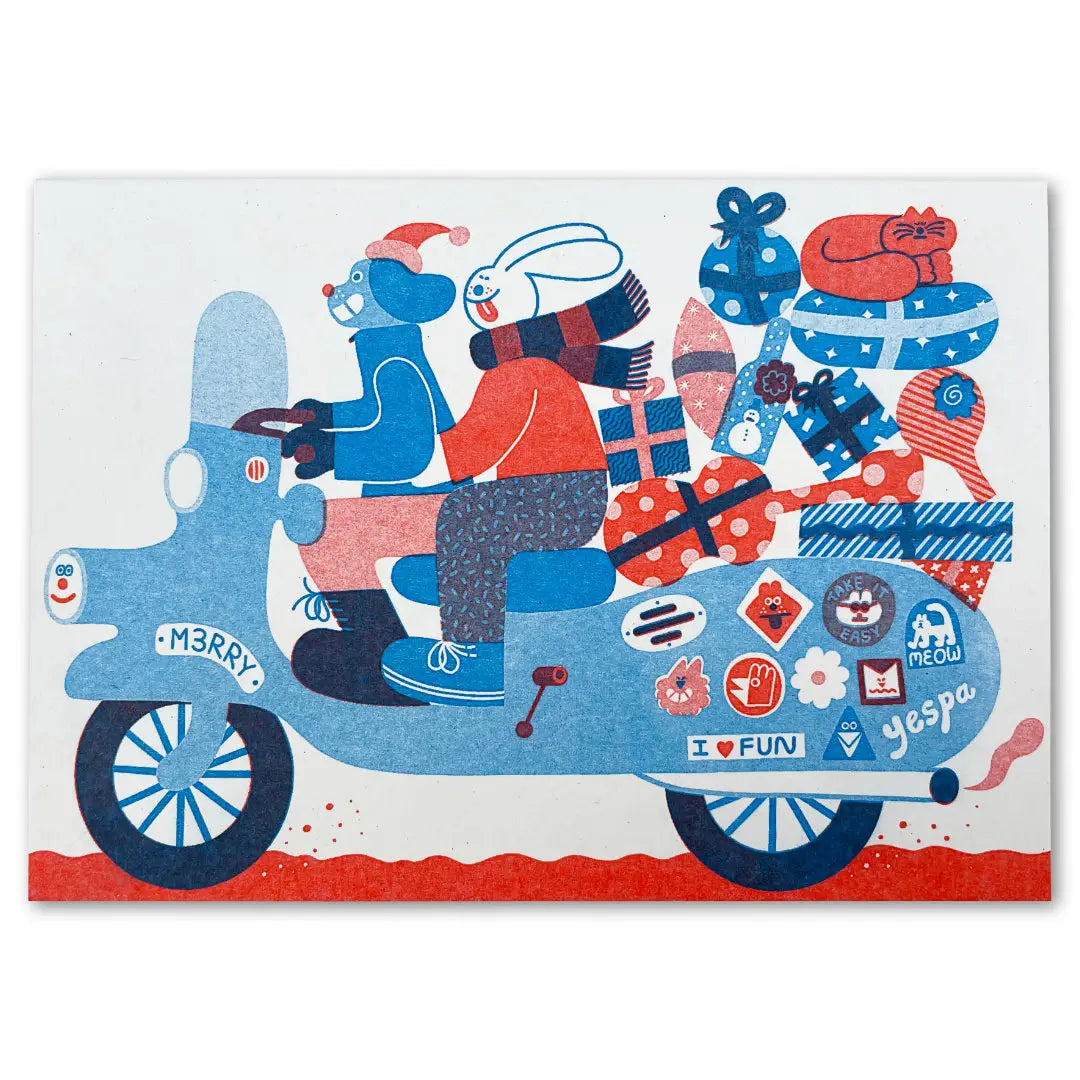Christmas Scooter Card by Yuk Fun