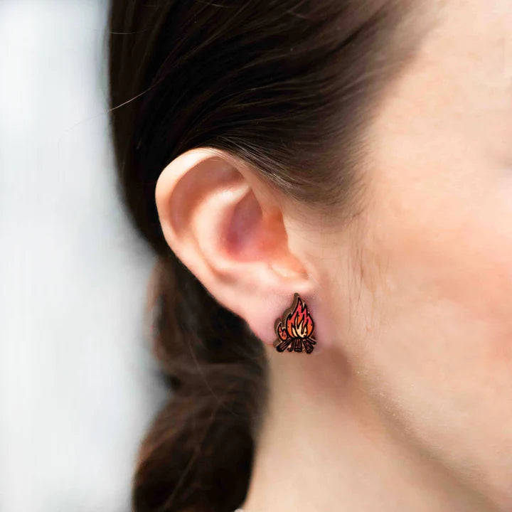 Campfire Hand Painted Earrings