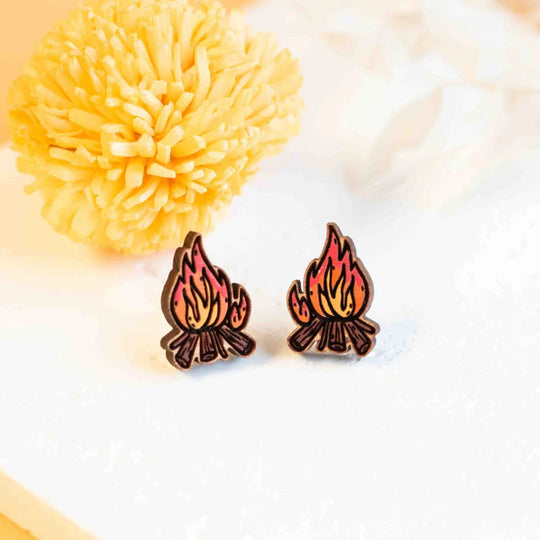 Campfire Hand Painted Earrings