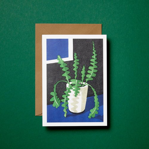 Fishbone Cactus Greetings Card