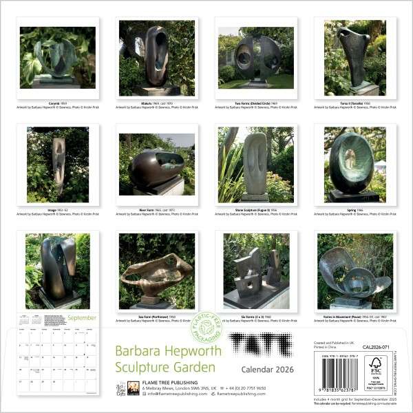 Barbara Hepworth Sculpture Garden Calendar 2026