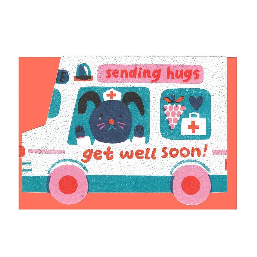 Get Well Soon Van Shaped Card