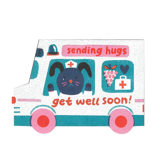 Get Well Soon Van Shaped Card