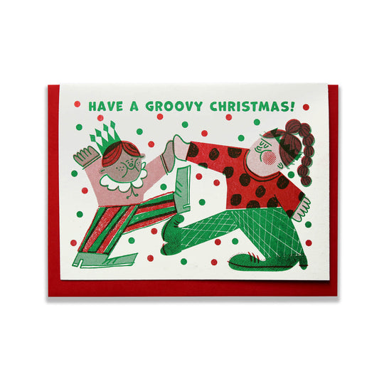 Groovy Christmas Card by Rebecca Buchanan