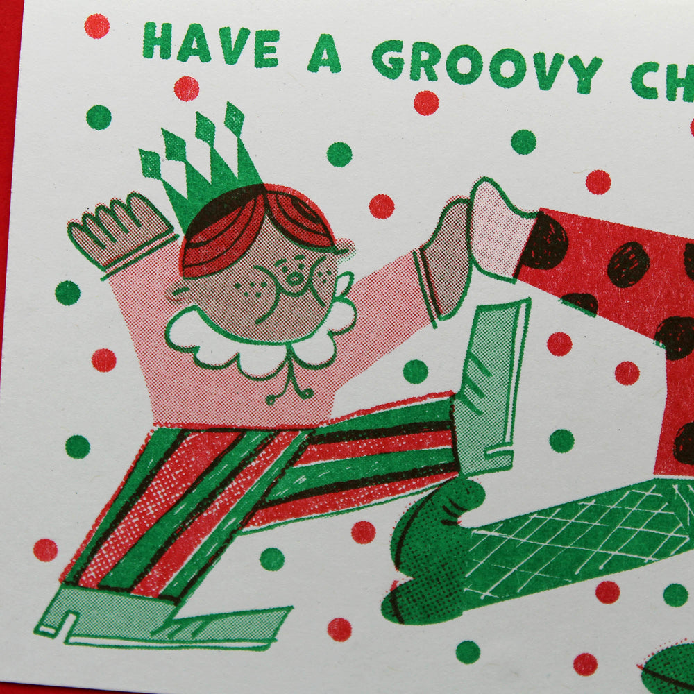 Groovy Christmas Card by Rebecca Buchanan
