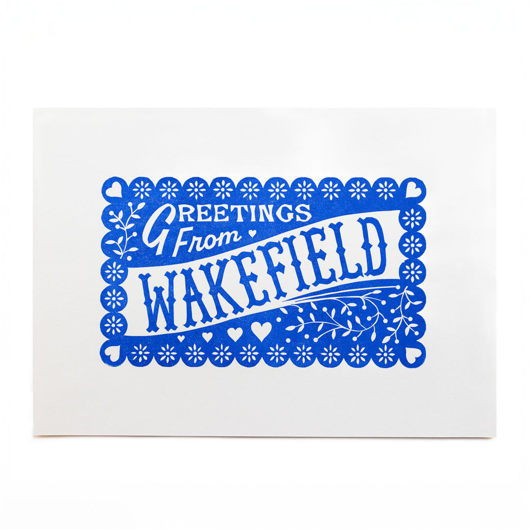 Greetings from Wakefield Wall Print by Pressed and Folded