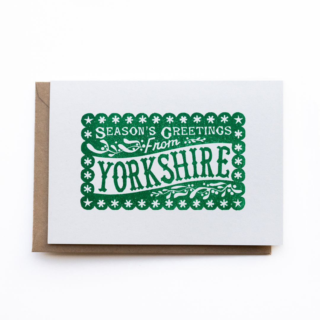 Seasons Greetings Yorkshire Christmas Card by Pressed and Folded