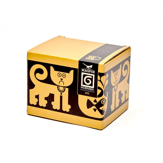 Hornsea Mug Cat and Pirhana Chartreuse