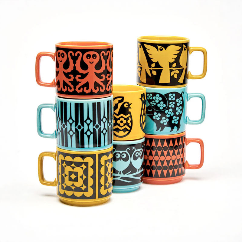 Hornsea Mug Cat and Pirhana Chartreuse