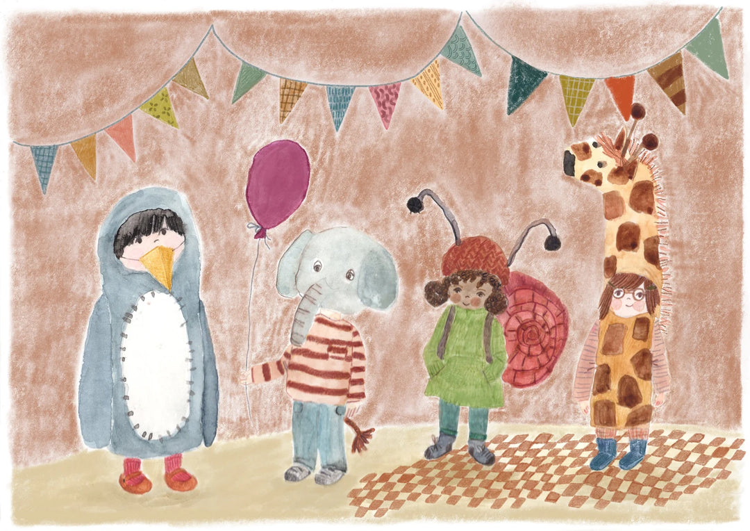 Fancy Dress Greetings Card by Nicola Clarke