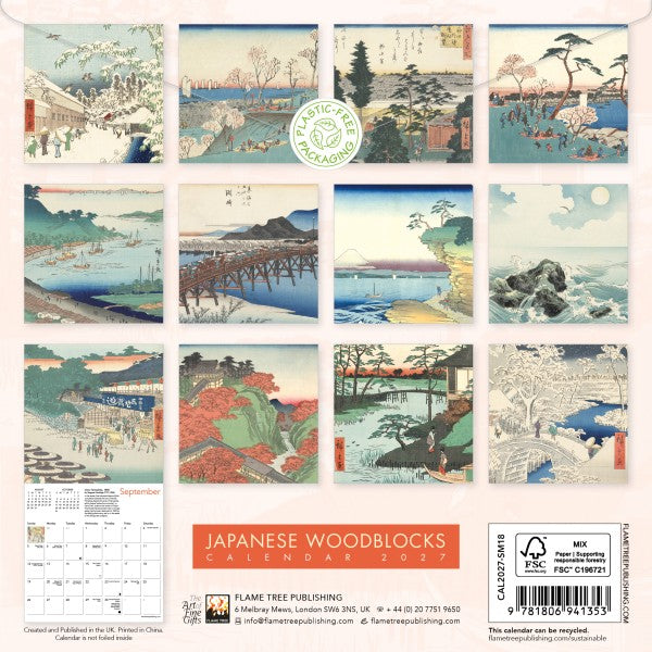Japanese Woodblocks Mini Calendar 2027