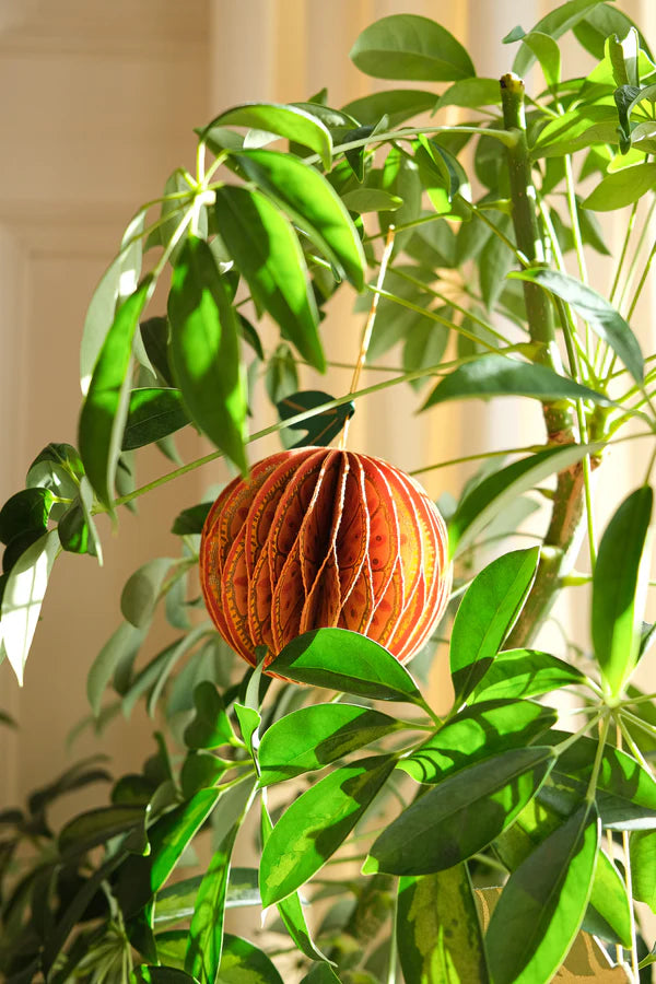 Orange Honeycomb Ornament