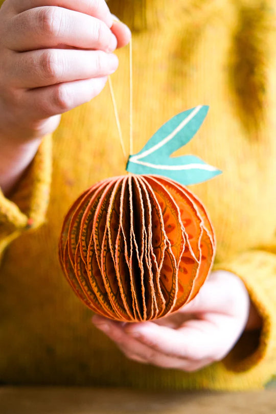 Orange Honeycomb Ornament