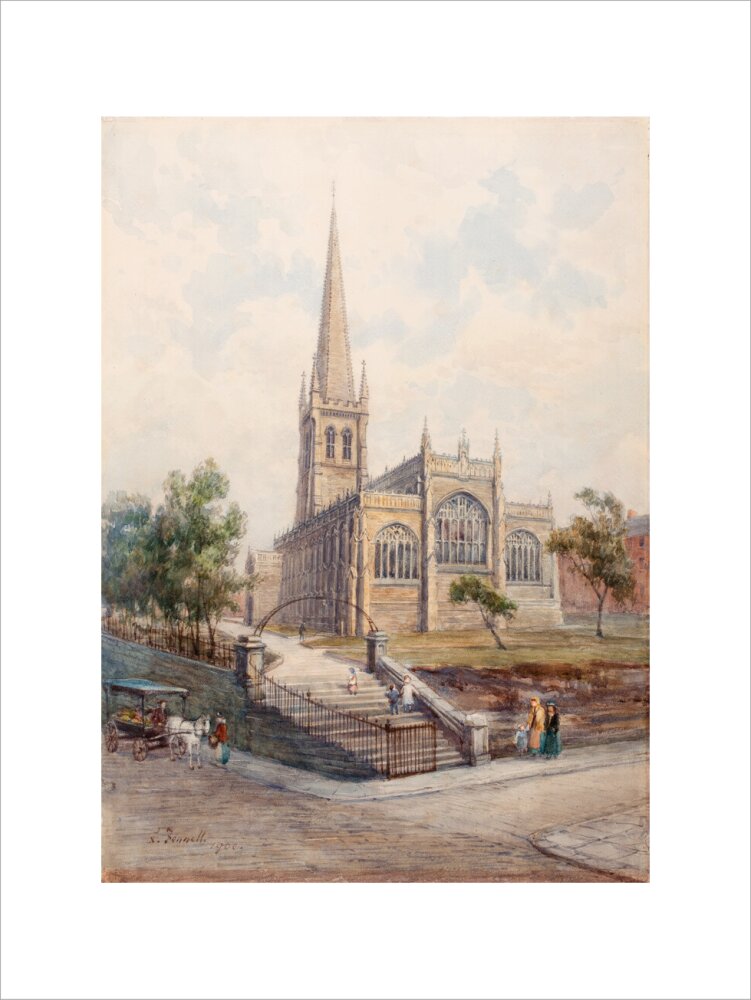 Wakefield Cathedral from Lower Kirkgate