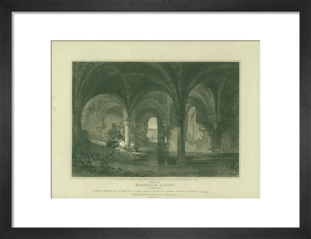 J.M.W. Turner and John Scott (engraver), Kirkstall Abbey Crypt, 1814