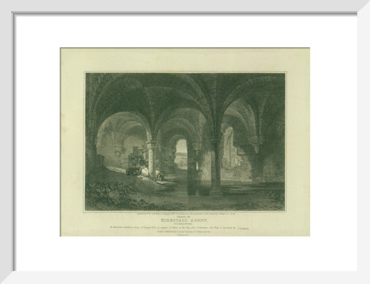 J.M.W. Turner and John Scott (engraver), Kirkstall Abbey Crypt, 1814