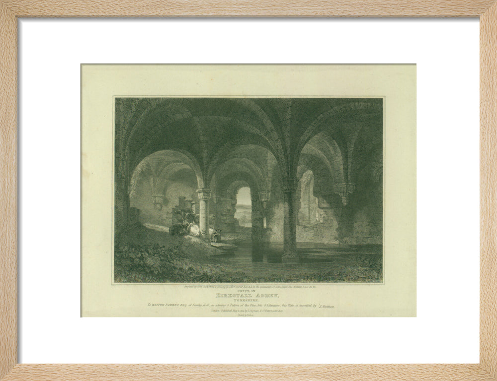 J.M.W. Turner and John Scott (engraver), Kirkstall Abbey Crypt, 1814