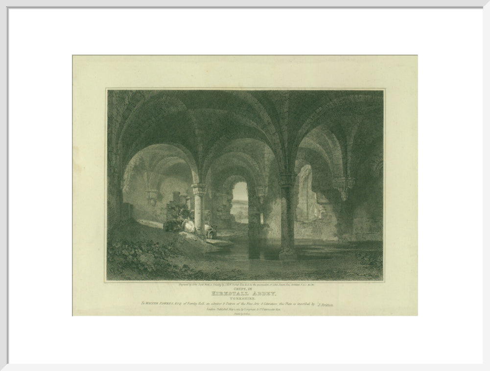J.M.W. Turner and John Scott (engraver), Kirkstall Abbey Crypt, 1814