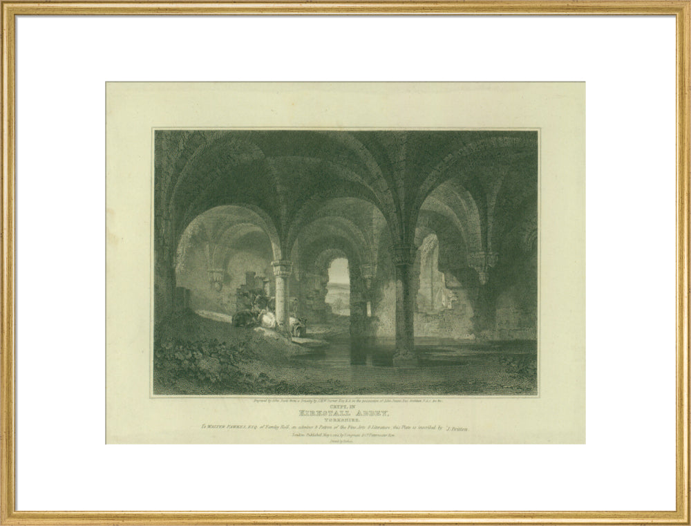 J.M.W. Turner and John Scott (engraver), Kirkstall Abbey Crypt, 1814