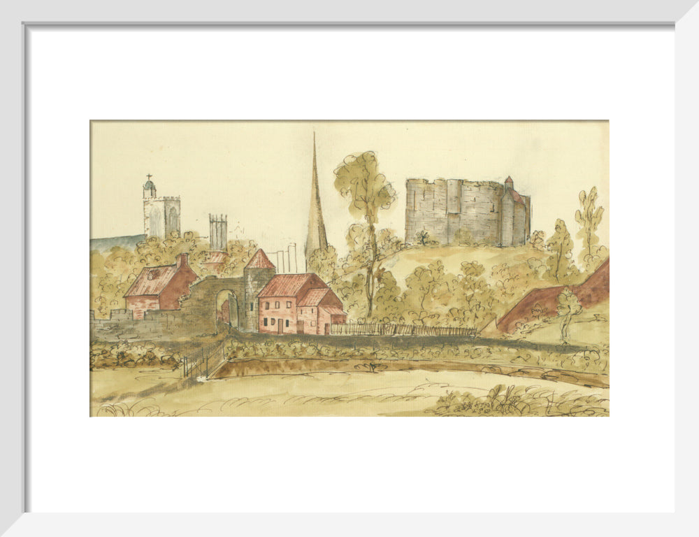 View towards Castlegate Postern and Clifford's Tower in the City of York taken from St. George's Field 1774