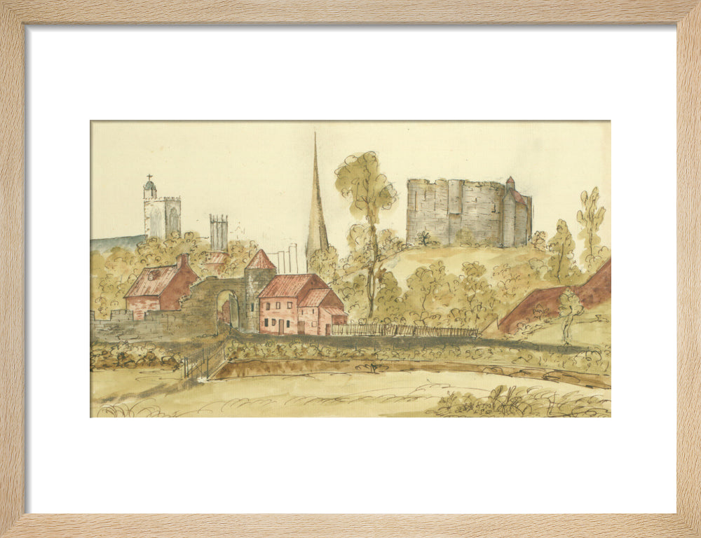 View towards Castlegate Postern and Clifford's Tower in the City of York taken from St. George's Field 1774