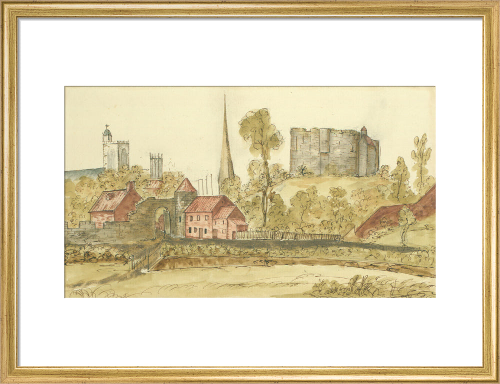 View towards Castlegate Postern and Clifford's Tower in the City of York taken from St. George's Field 1774