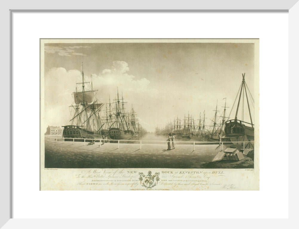 Robert Thew, A West View of the New Dock at Kingston upon Hull, 1786