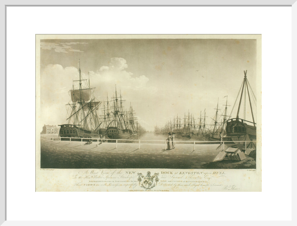 Robert Thew, A West View of the New Dock at Kingston upon Hull, 1786