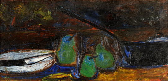 William Scott, Three Pears, Pan, Plate and Knife, 1955