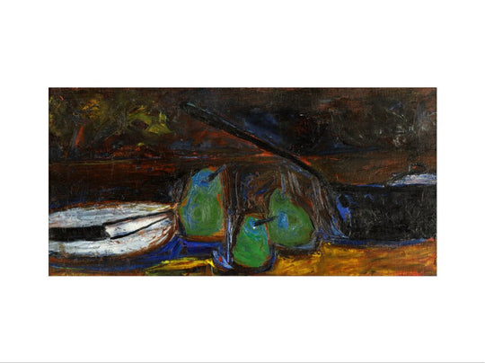 William Scott, Three Pears, Pan, Plate and Knife, 1955
