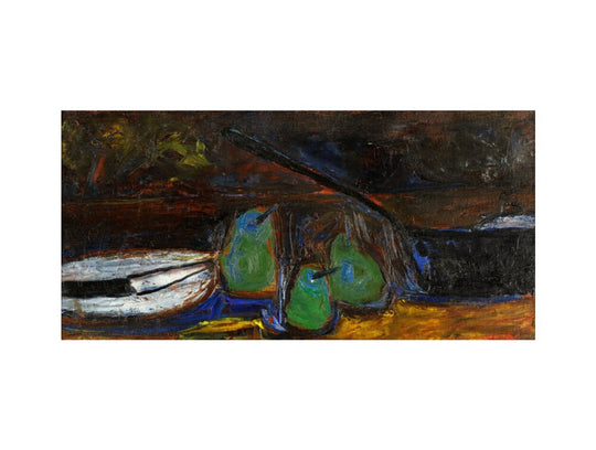 William Scott, Three Pears, Pan, Plate and Knife, 1955