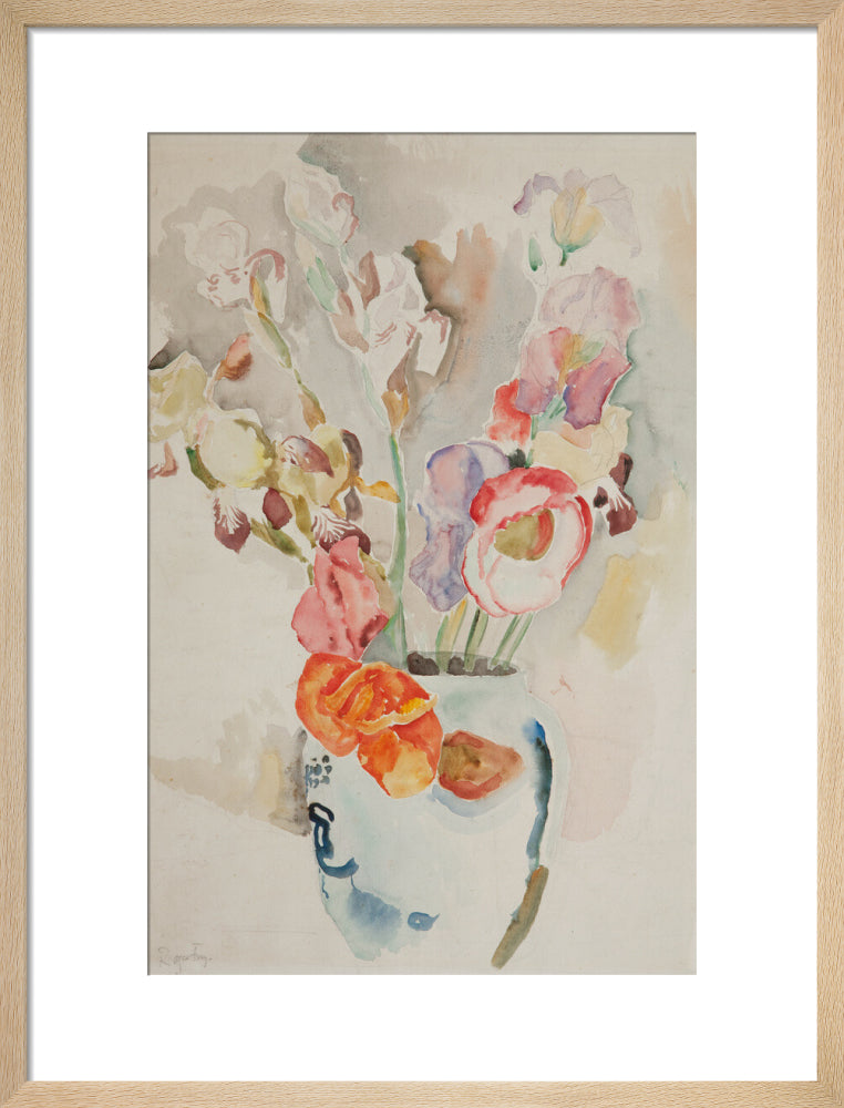 Roger Elliot Fry, Poppies and Irises, watercolour.