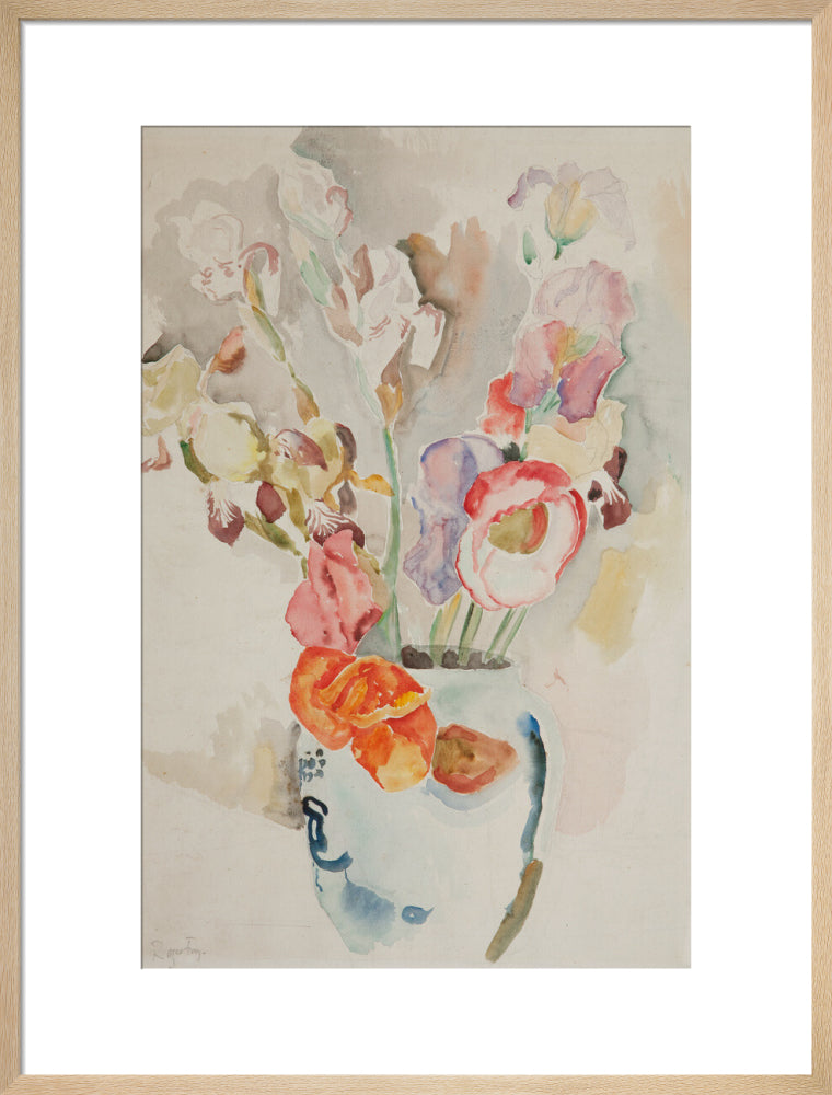 Roger Elliot Fry, Poppies and Irises, watercolour.