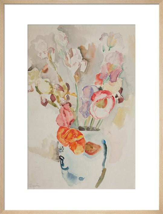 Roger Elliot Fry, Poppies and Irises, watercolour.