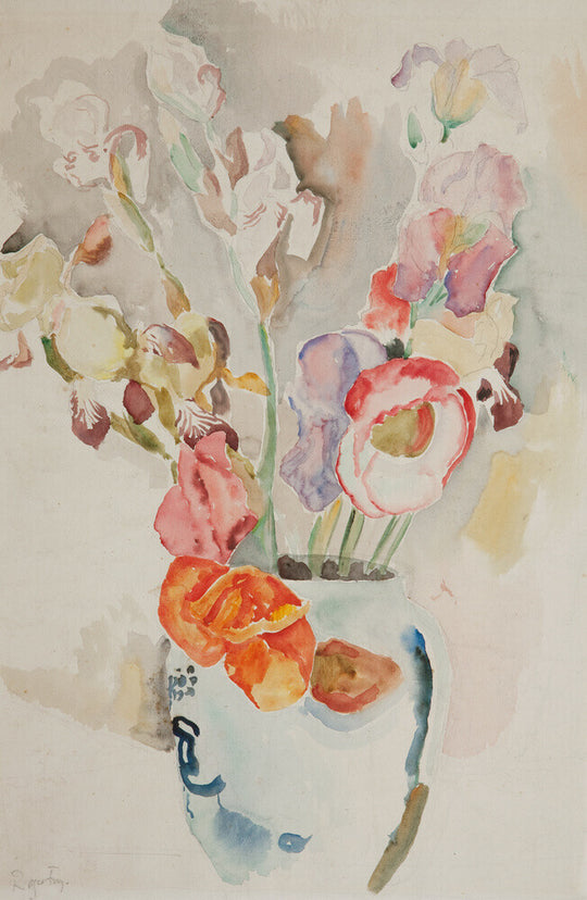 Roger Elliot Fry, Poppies and Irises, watercolour.