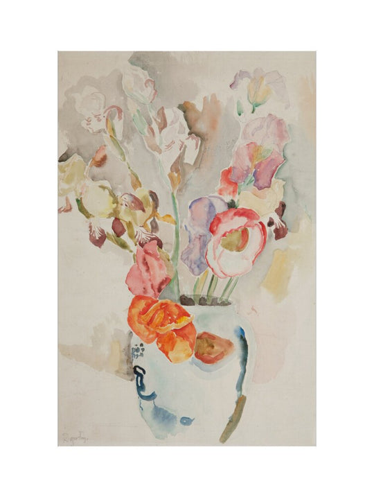 Roger Elliot Fry, Poppies and Irises, watercolour.
