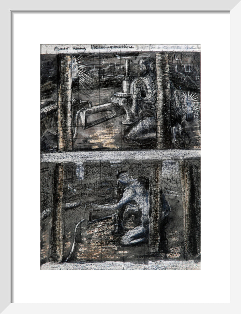Henry Moore, Miner Using Heading Machine, page from Coalmine Sketchbook, 1942
