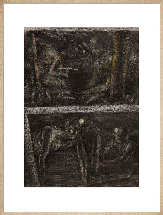 Henry Moore, Miners Working at Coalface and study for 'At the Coalface', page from Coalmine Sketchbook, 1942