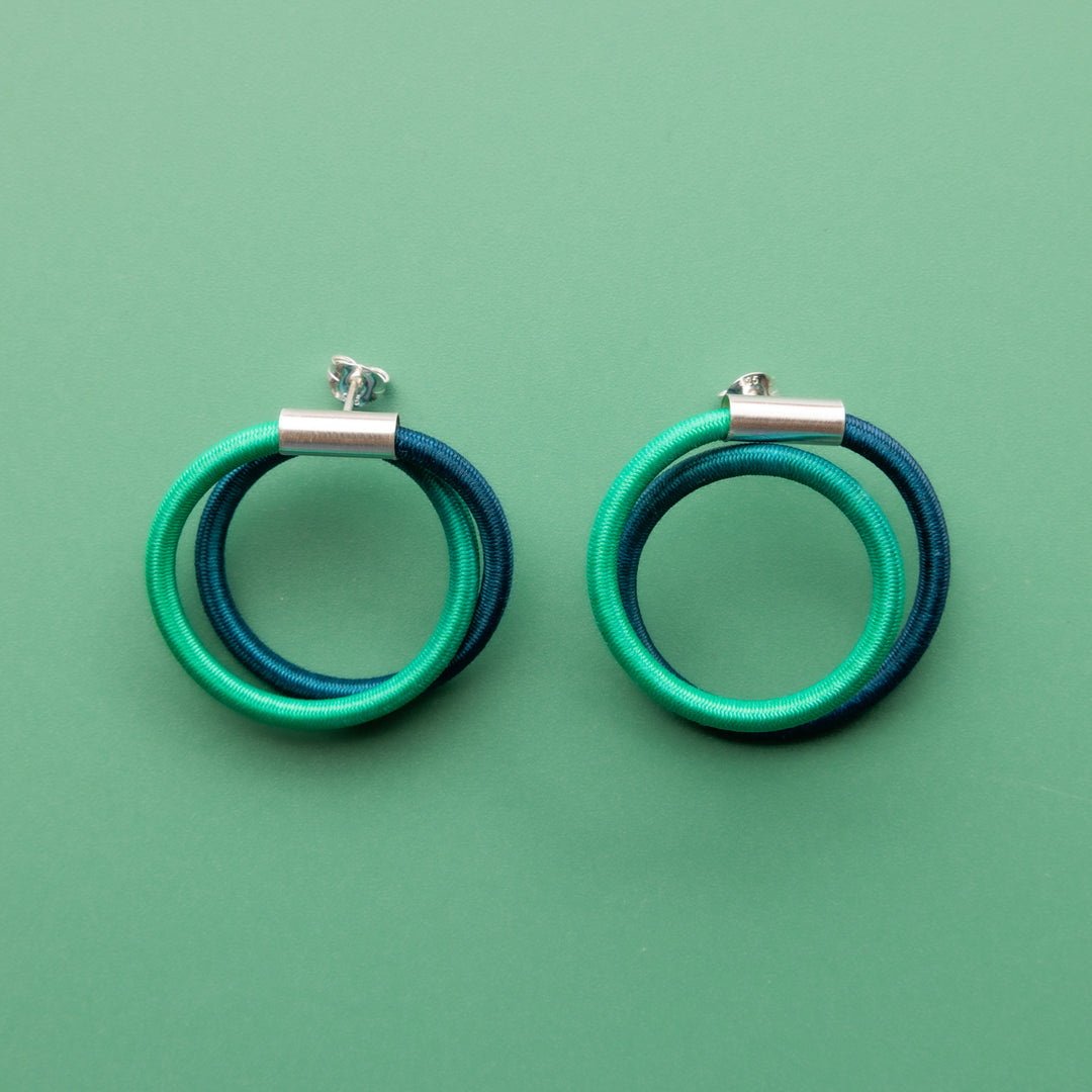 Twist Earrings in Emerald/Pine by Gilly Langton