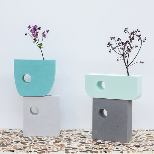 Hepworth Block Vase, Light Grey