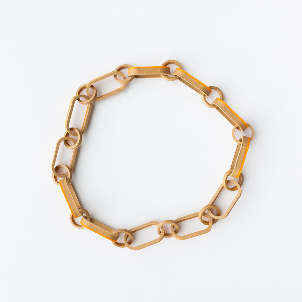 Will Sharp: Interchangeable Chain Brown Orange Necklace