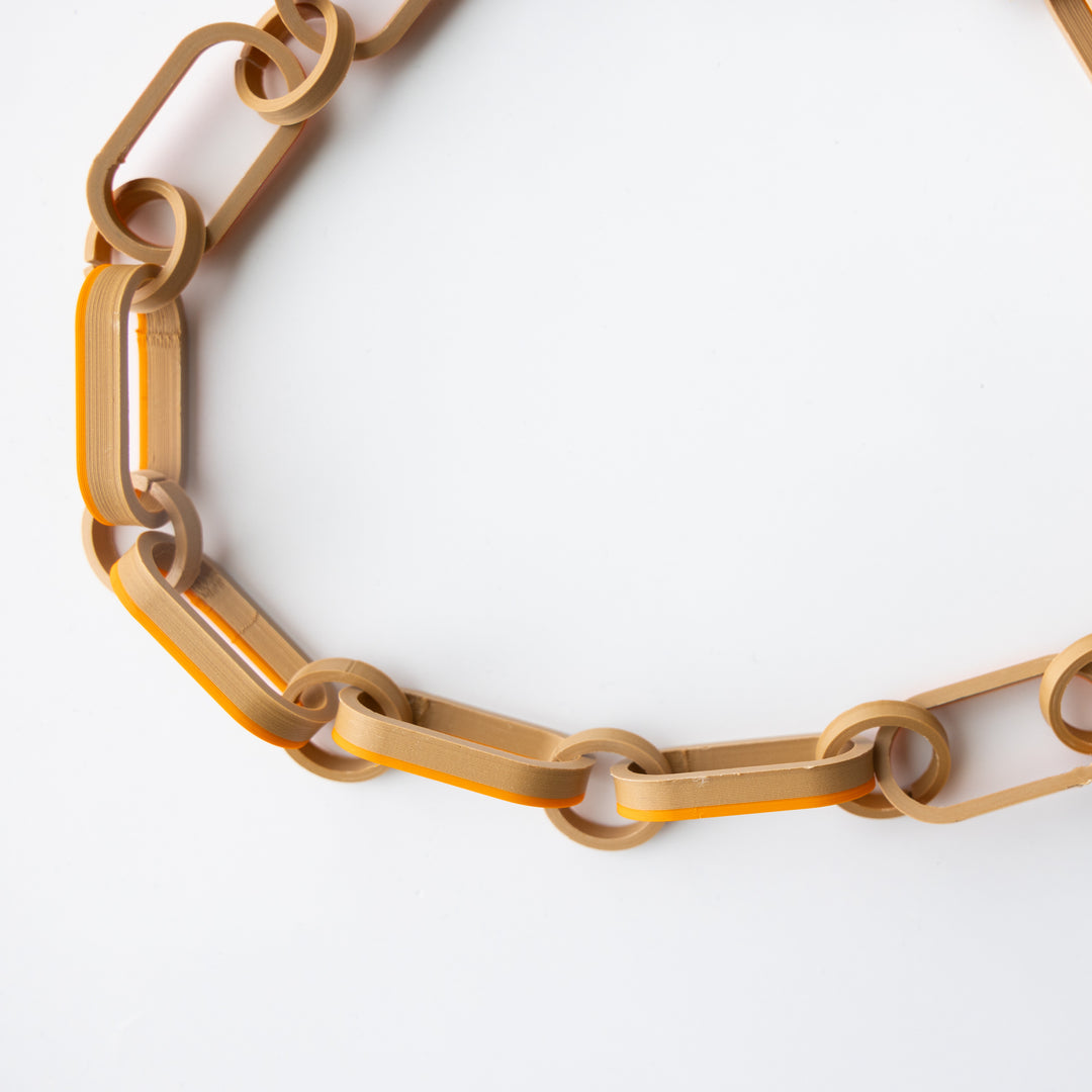 Will Sharp: Interchangeable Chain Brown Orange Necklace