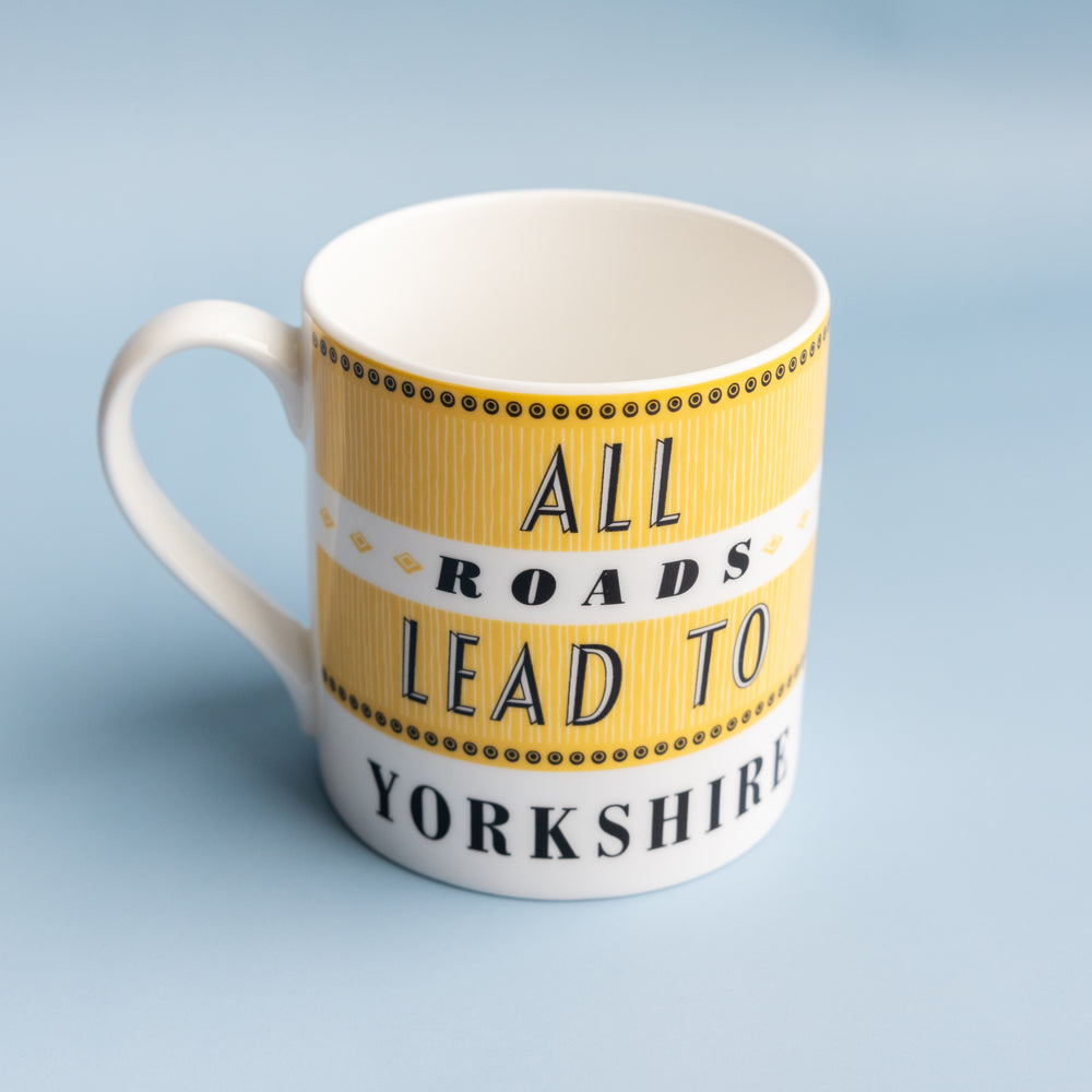 All Roads Lead to Yorkshire Mug - Yellow