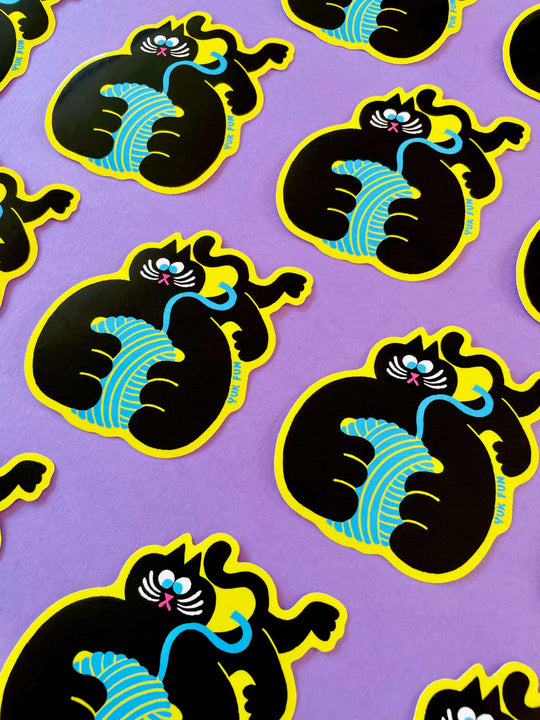 Cat Ball Sticker by Yuk Fun