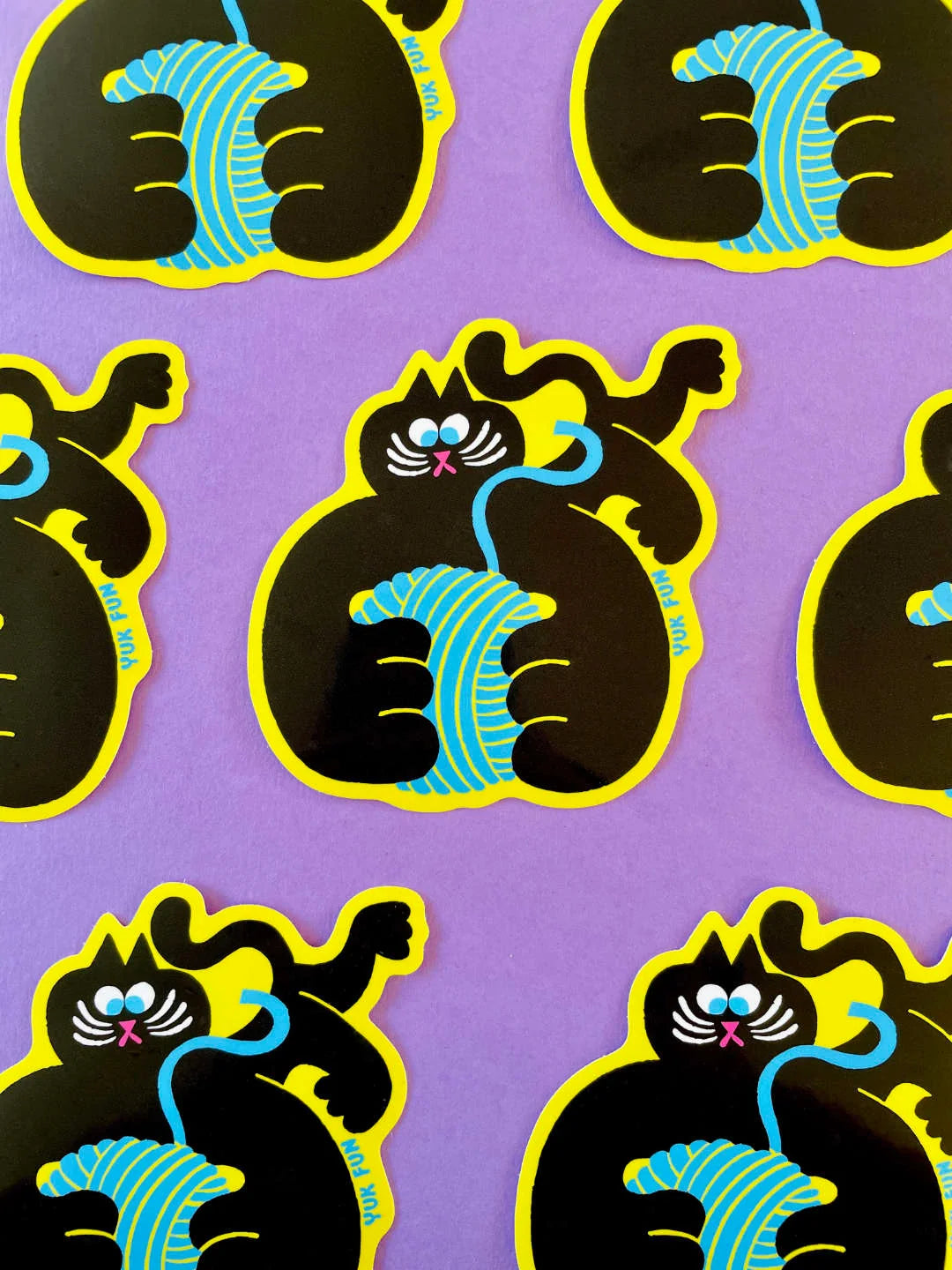 Cat Ball Sticker by Yuk Fun